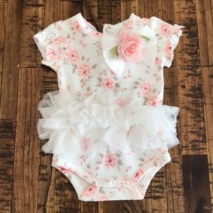 Floral baby girl onesie
